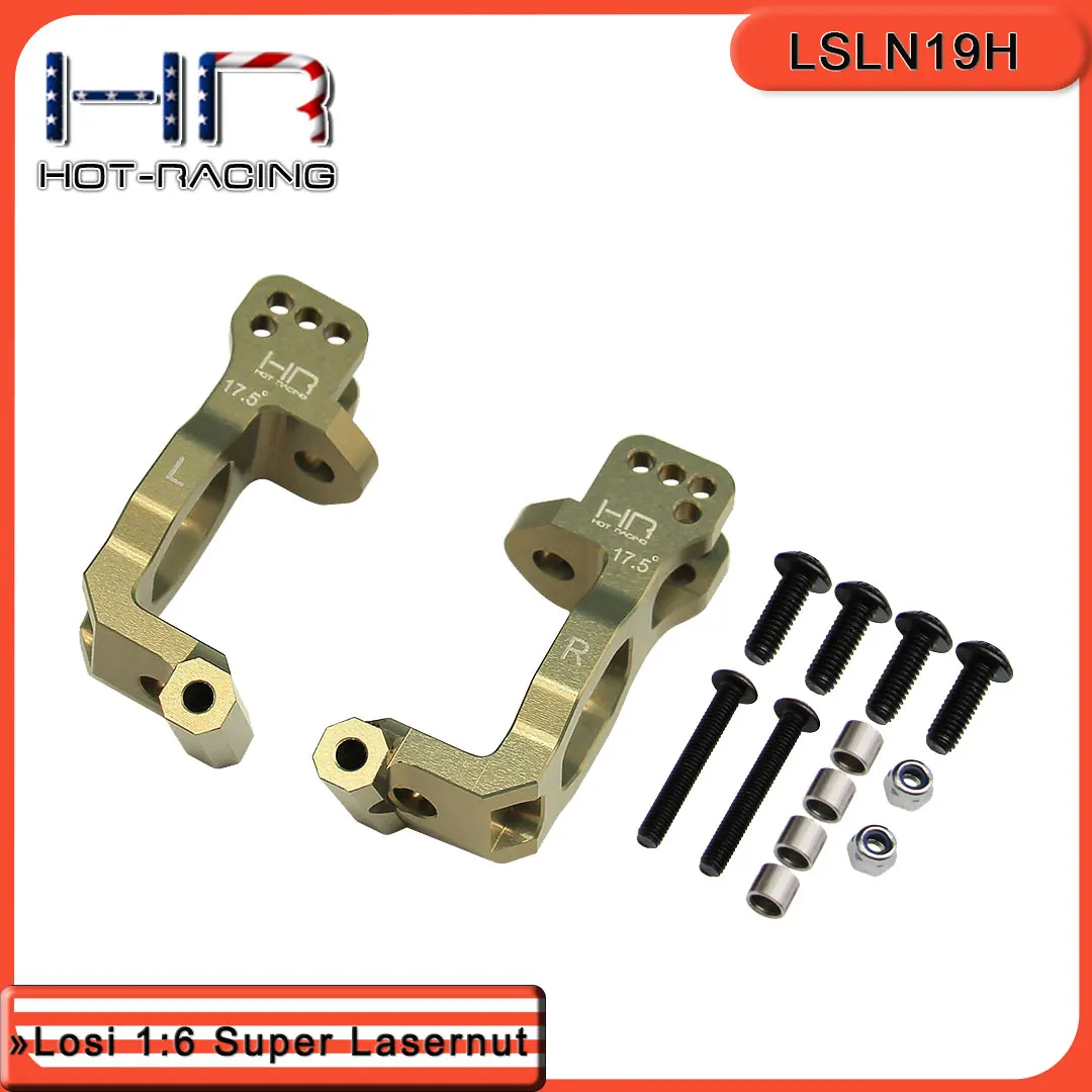 Hot Racing 7075-T6 Front Hub Carrier 17.5° Silver Replace TLR244042 for Losi 1/6 SLN / 1/8 8X​