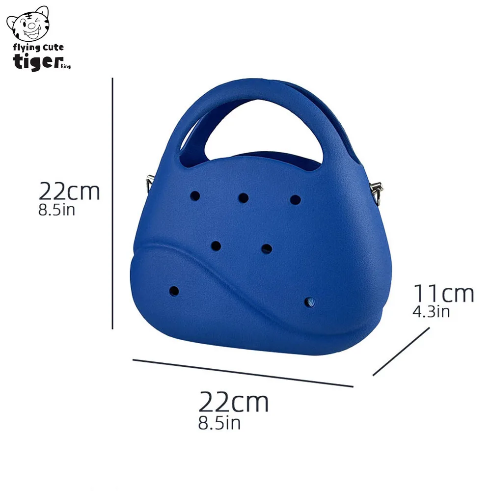 Crossbody-Tasche 1Eva Einfarbige DIY Perforierte Tasche Wasserdichte Aufbewahrungstasche Gemüsekorb Strandtasche Modische Hohle Reisehandtasche – Detail 13