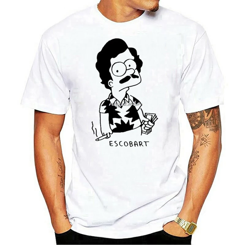 Casual Pablo Escobar T-shirt Colombian Drug Weed Mafia Scareface Luciano Money Capon Tee Shirts Summer Coole