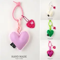 Fashion Plush Heart Pendant Lightweight with Silicone Cord Bag Pendant Hanging Ornament Car Keyring Bag Accessories