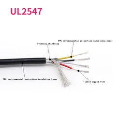 1 Meter UL2547 Shielded Wire 2/3/4/5 Cores Amplifier Line Channel Audio Black Grey Signal Shielding Cable 28 26 24 22 AWG