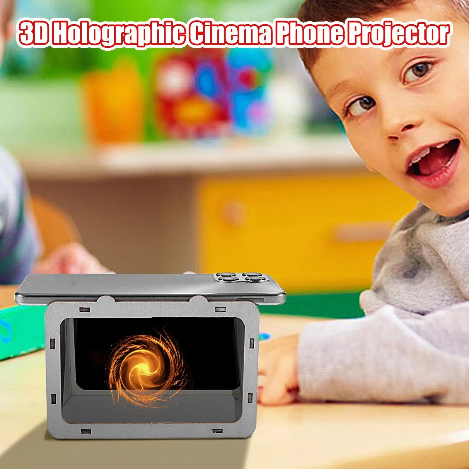 Phone Hologram Projector Portable Small Holographic technological sense parent-child interaction DIY Home Theater Projector