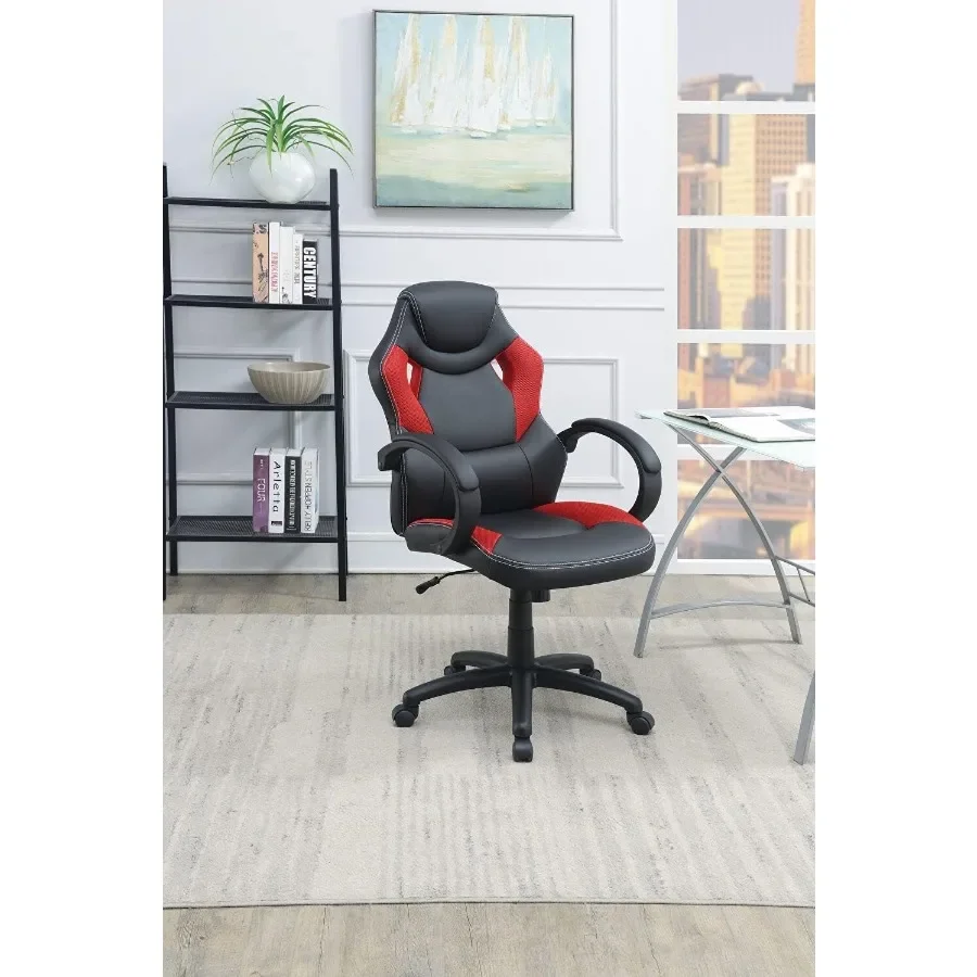 Racing Style Gaming Chair High Back Office Chair with Adjustable Height Red Black Arm Chair Ergonomic Computer Suitable for Com