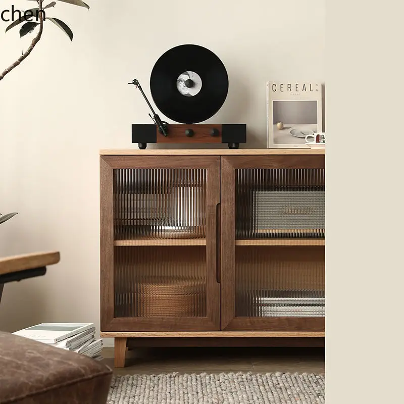 YFY  Log Oak Solid Wood Dining Furniture Storage Sideboard
