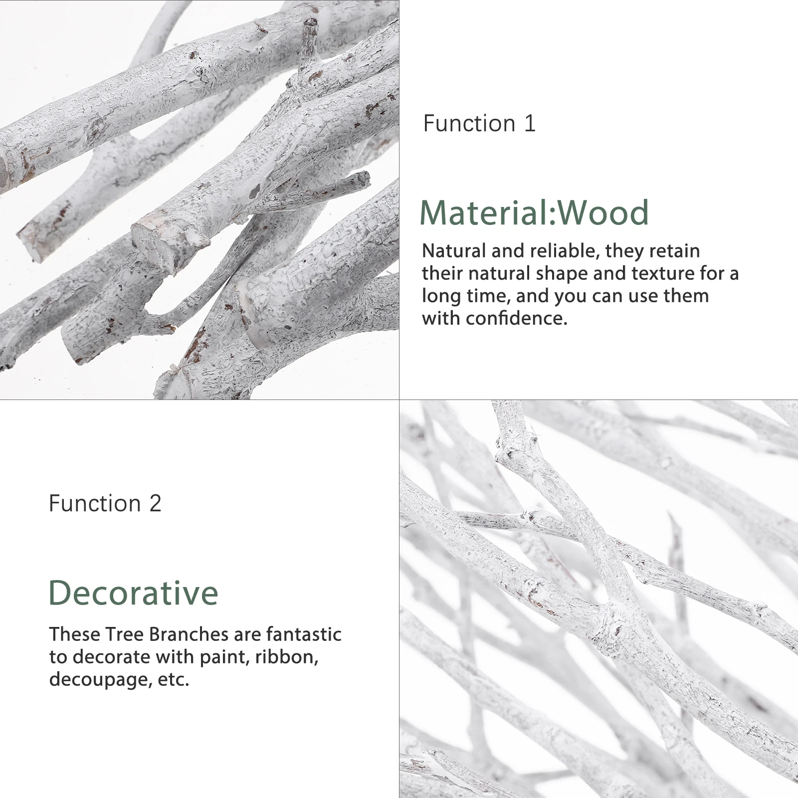 

10 Pcs Crafts White Branches Outdoor Ornaments Home Decor Wood Twigs and for Vases Willow