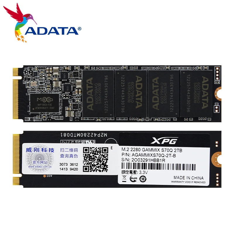 ADATA XPG GAMMIX S70Q PCle Gen4x4 M.2 2280 SSD 1TB 2TB Internal Solid State Drive High Speed Up to 7000Mb/s Solid State Drive