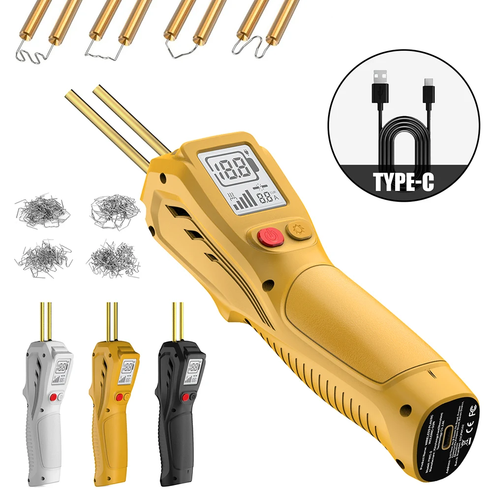 Máquina de soldadura de plástico con pantalla LCD de 500W, soldador para herramientas de reparación de parachoques de coche con grapadora caliente, reparaciones de plástico