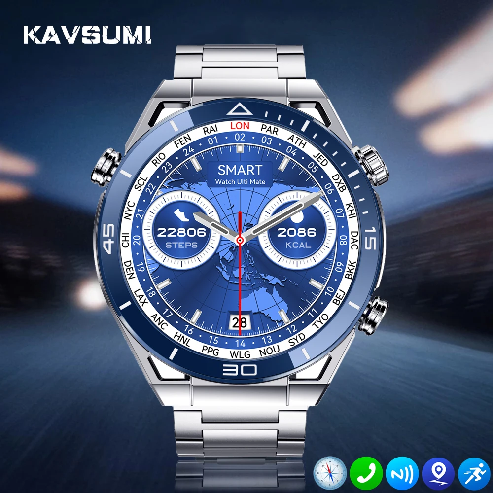 DT UltraMate Smart Watch Men 1.5 inch 454*454 Screen Voice Bluetooth Call Watches NFC ECG+PPG Compass IP68 Waterproof smartwatch