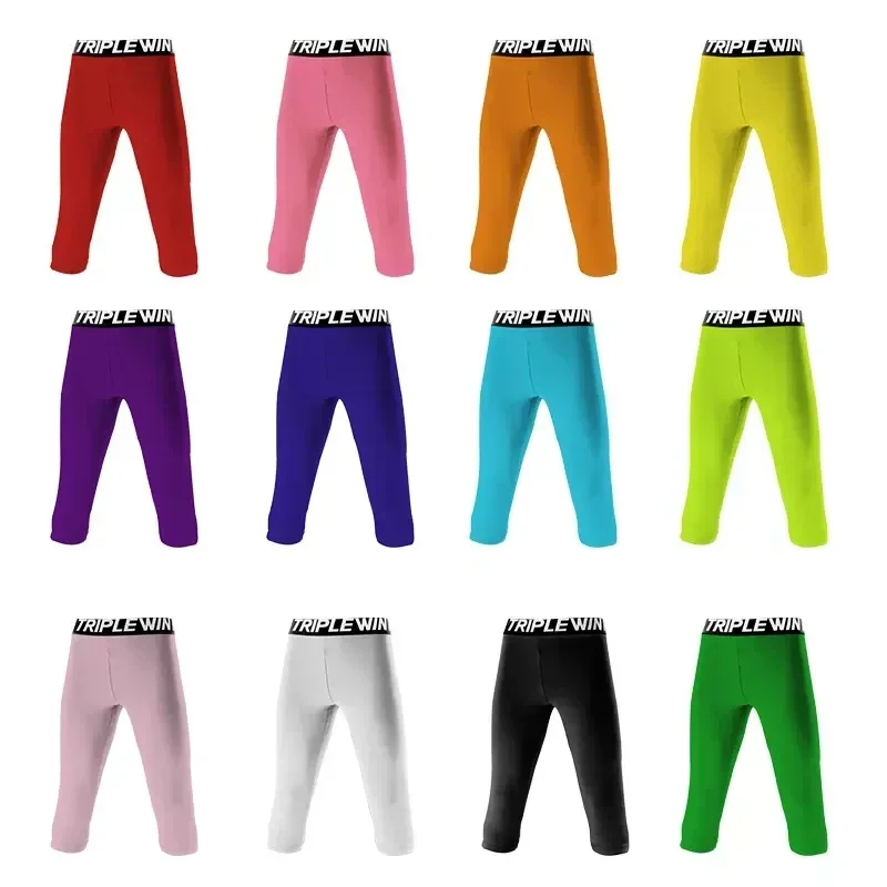 Kids Boy Girl Capri Running Tights Pants Children Basketball Football Soccer Fitness Exercise Sport 3/4 Cropped Leggings Shorts