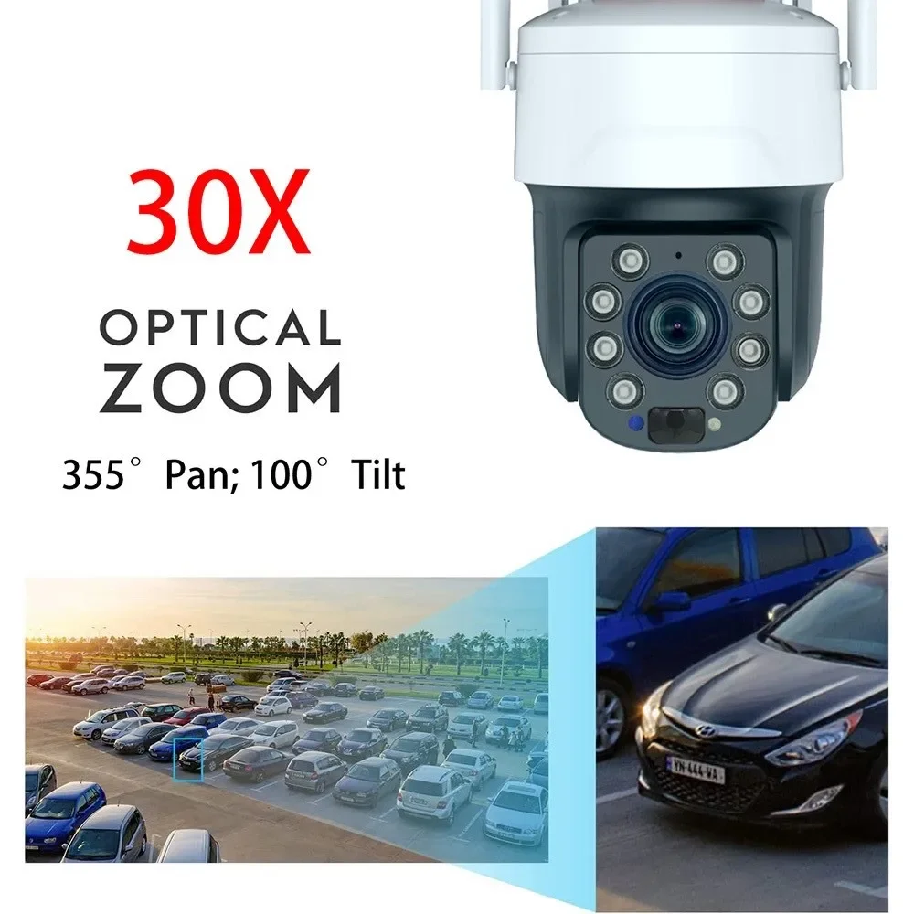 Tuya inteligente 5mp 30x zoom óptico 4g eua ip66 15000mah bateria recarregável 8w solar ir visão noturna ptz rastreamento automático câmera cctv