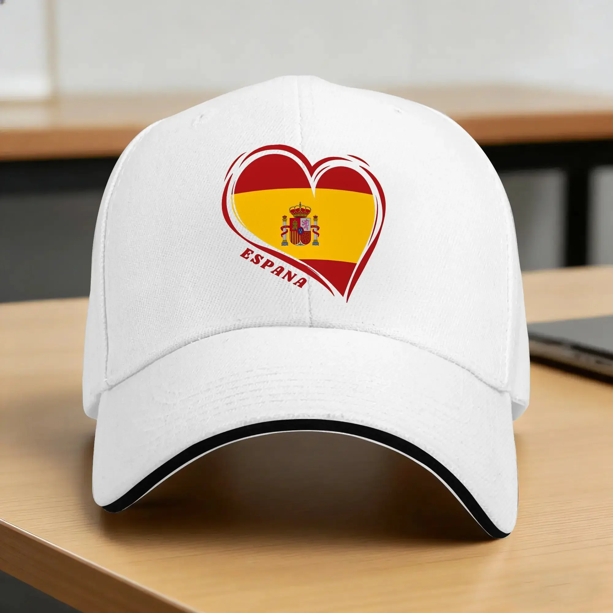 New Espana flag Baseball Cap  Stylish Unisex-Teens Trucker Hat Breathable Custom Logo Outdoor Gym Baseball Caps Gift Idea