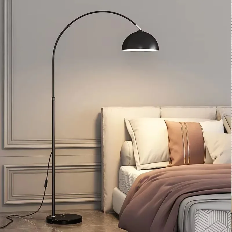 Modern LED Floor Lamp Simple Marble Base Metal Standing Light Bedroom Living Room Decoration Corner Floor Light