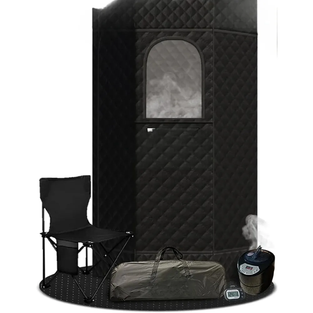 

HUT XL Portable Home Sauna for Wellness & Relaxation | Steam-Heated Hexagon Model | 99-Min Rapid Steam Room Generator, NEW