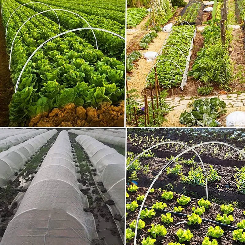 Garden Hoops For Netting Green Garden Crop Protection Hoops Cloches For Growing Vegetables Rust-Free Grow Tunnel