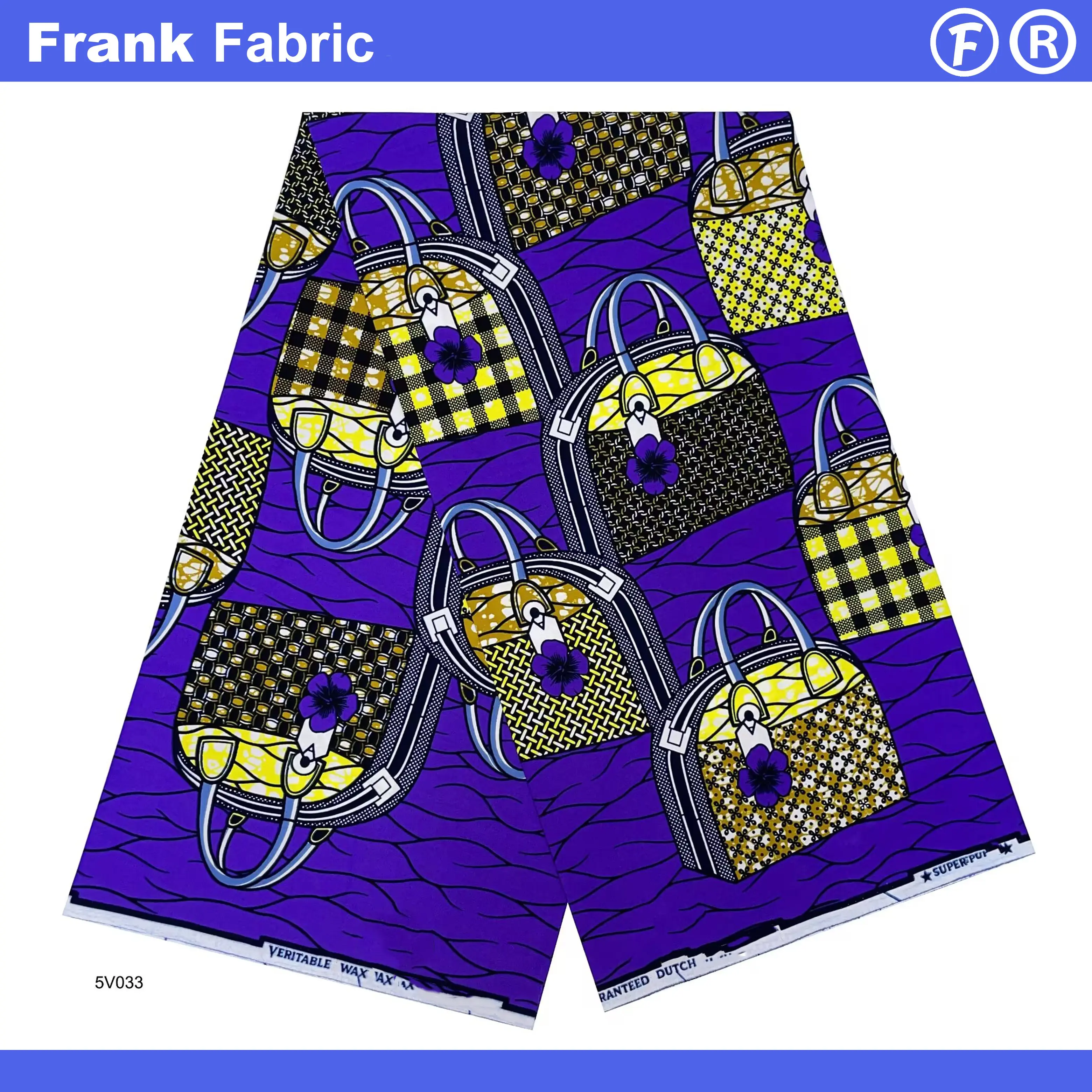 

6-ярдовая голландская ткань Анкара, батик, традиционные узоры, 100% хлопок, классическая супер африканская ткань с восковым принтом для шитья FF2507.011