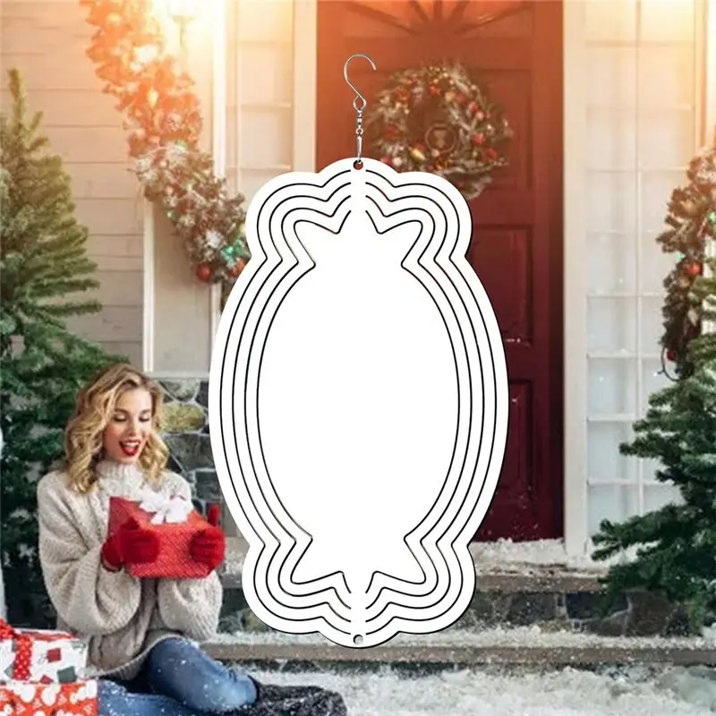 

HITL, 6 упаковок, 10 дюймов, сублимационные ветровые блесны, заготовки, подвесные ветровые блесны для рождественских конфет, украшения сада