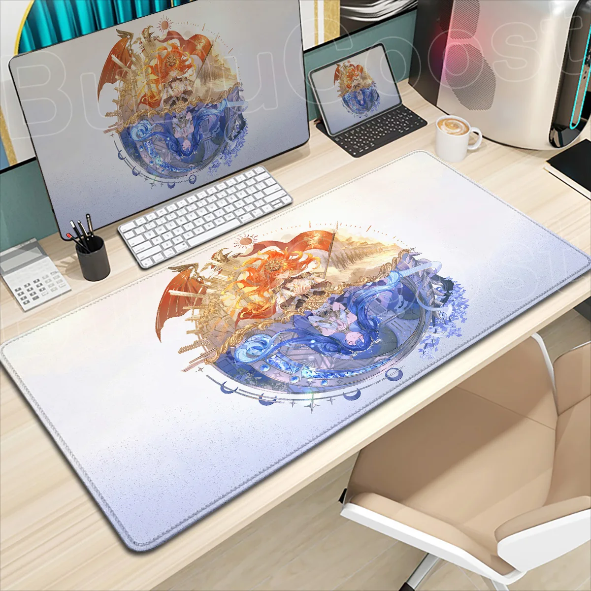 Gaming-Mauspad Iuno Wuthering Waves Game Mouse Pad Rutschfeste, verdickte Lockedge Speed-Tastaturmatte PC-Gaming-Zubehör – Detail 1