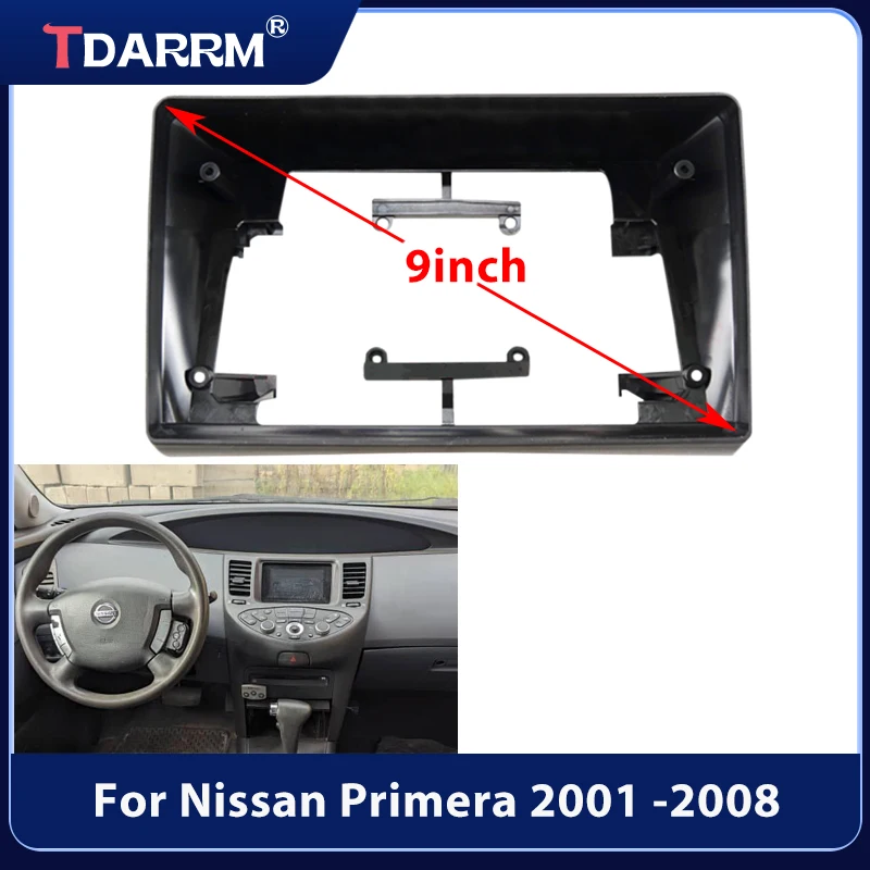 TDARRM For Nissan Primera 2001 -2008 Car Radio Android MP5 Player Stereo Casing Frame 2Din Head Unit Fascia Dash Cover Kit