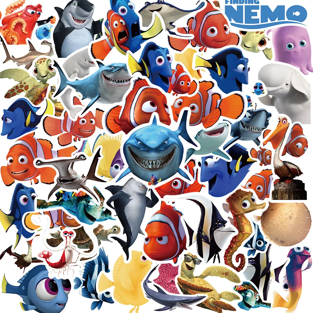 10/30/50pcs Cute Disney Cartoon Finding Nemo Stickers Nemo Marlin Dory Decals DIY Phone Car Bike Vinyl Cool Kids Anime Sticker