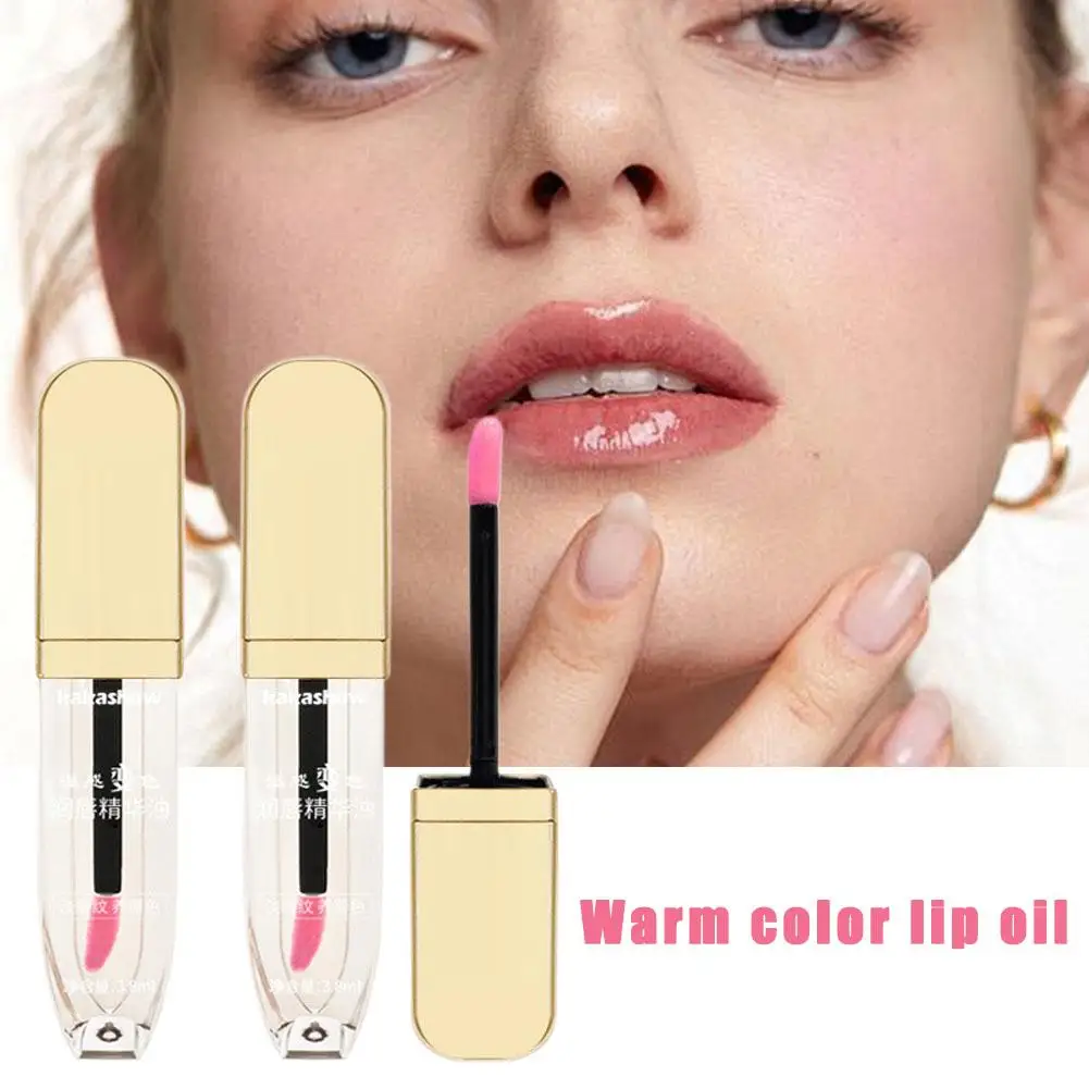 Cor quente óleo labial gloss plumper hidratante não pegajoso sexy transparente brilhante batom de longa duração água líquida a8x4