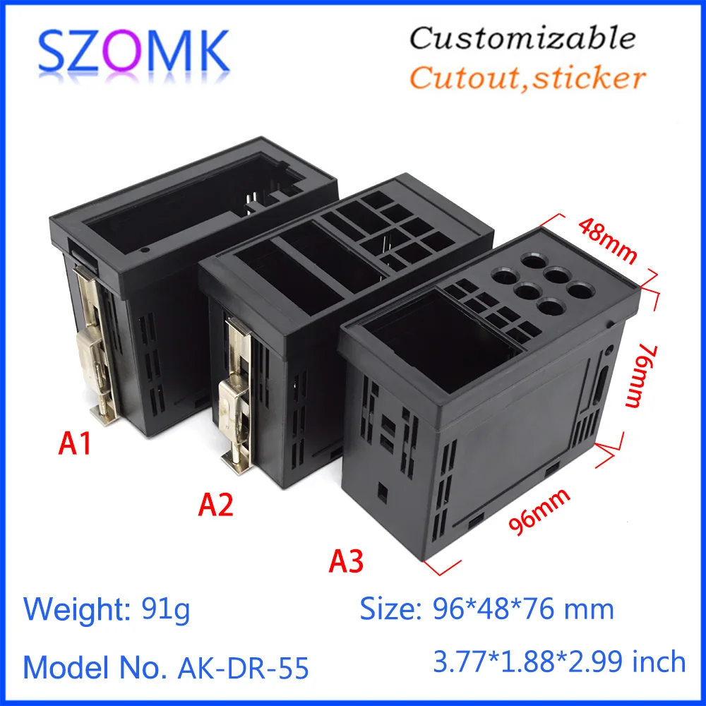 Custom Abs Plastic Box Ip54 Din Rail Enclosure for relay device /customizable 12 volt relay enclosures to fit 85mm x 35mm relay