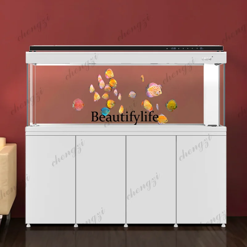 Fish Farm Shrimp Aquarium Indoors Decoration Ornamental Fish Glass Aquarium Live Fishing Tub Living Room Furniture