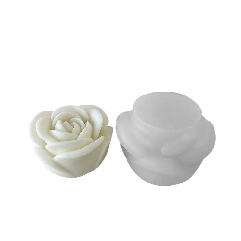 عيد الحب زهرة رائحة شمعة قالب من السيليكون ارتفع شمعة زخرفة نازف قالب DIY بها بنفسك كعكة الديكور قالب الخبز #6