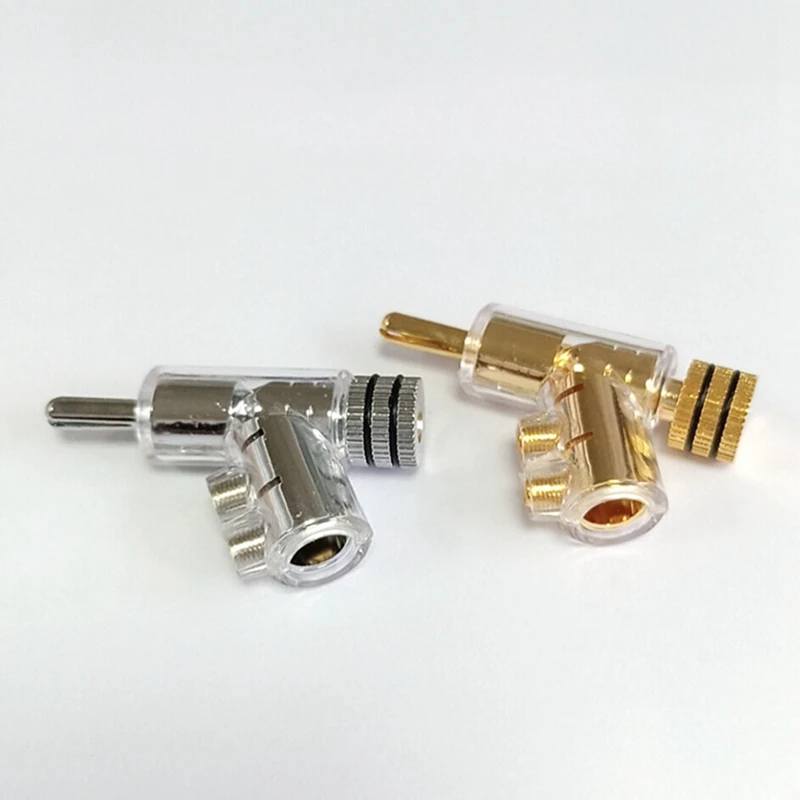 Self-Locking Banana Plug  Hi-End Copper Speaker Terminal Connector Audio Amplifier Y-Shaped Adapter 1Pair