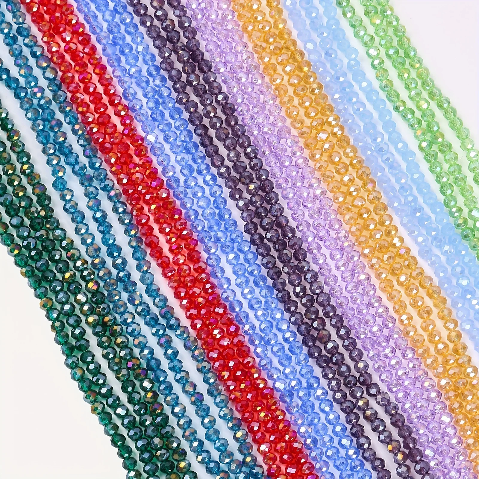 10 Strands 4mm Crystal Rondel Coating colors Faceted Glass Beads For Jewelry Making DIY Female Bracelet Necklace Jewelry