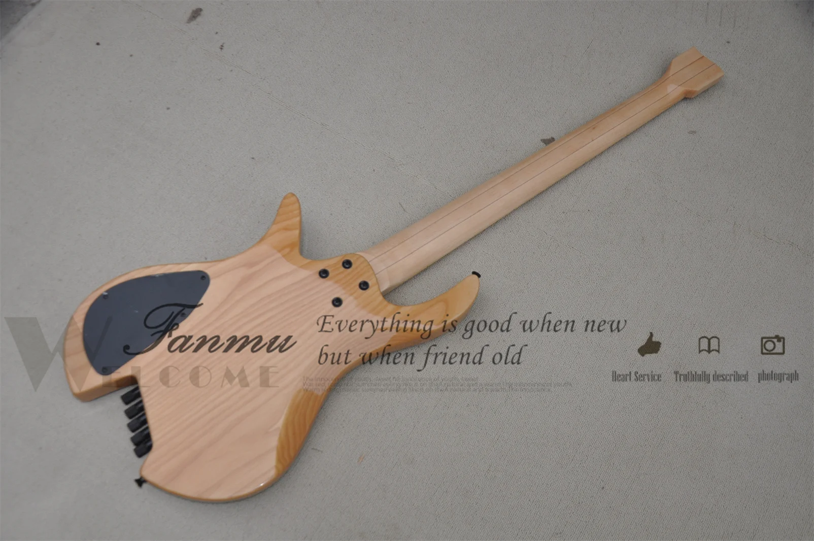 5 String Bass Guitar Headless Bass Green Bass ASH Wood Body Burl Maple Top Maple Neck High-quality Idependent  Bridge