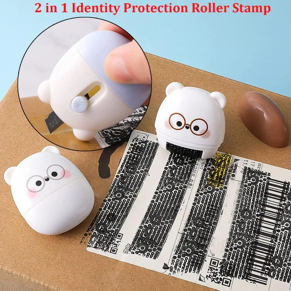 การป้องกันการโจรกรรม Self-Inking Identity Cover Eliminator Identity Protection Roller Stamp Messy Code Guard Seal Information