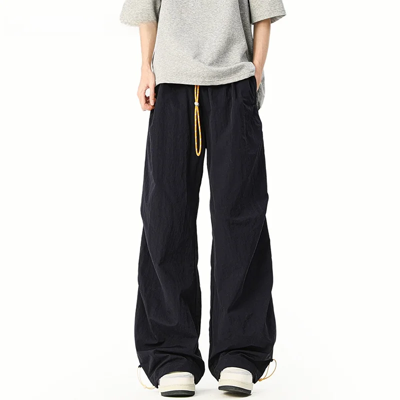 

JOKARJONNY American Retro Straight Leg Work Pants Men's Spring Autumn Trendy Casual Wide Leg Long Pants Youth Leisure Sle