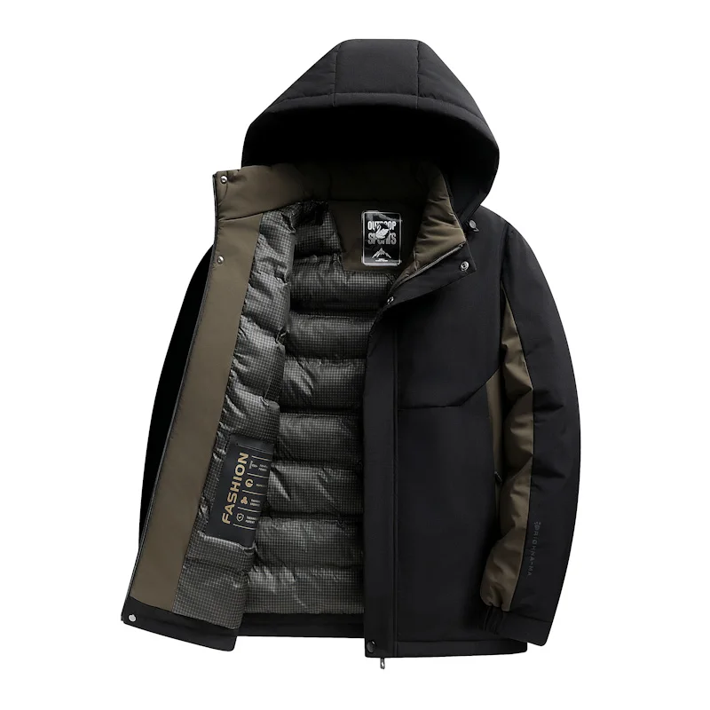 

Business Leisure Men's Cotton Coat Sill-like Cotton Jackets Light Luxury Classic Style With Cotton Tops Winter Retro Coat