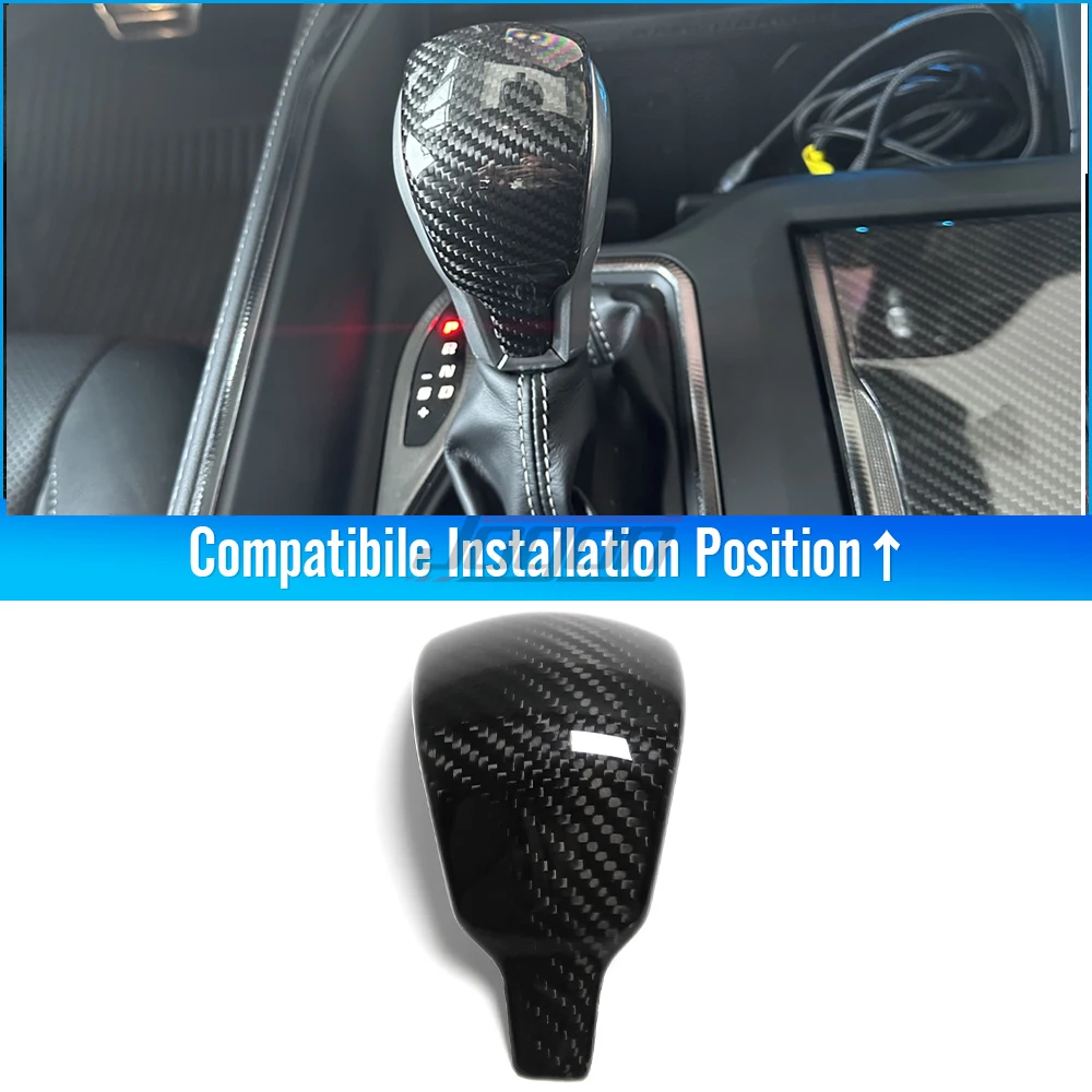 For Dodge Ram TRX 1500 2500 2019 2020 2021 2022 2023 Gear Knob Cover Gear Head Trim Carbon Fiber Cover Car Interior Accessories