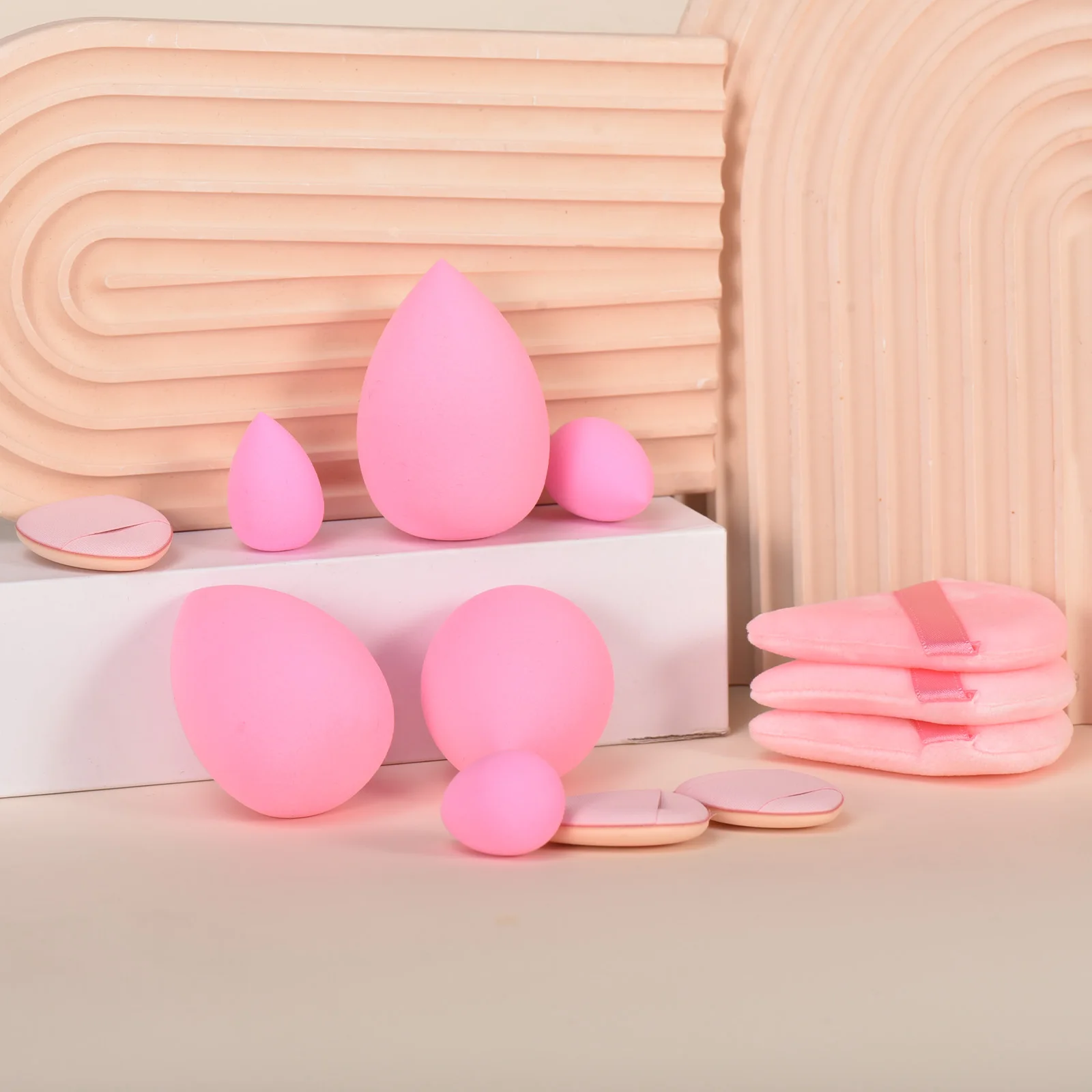 12 Beauty Ei Make-Up Spons Driehoek Poeder Puff Vinger Poeder Puff Set - Premium Make-Up Mixer