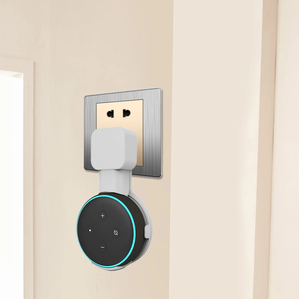 Tomada de parede suporte cabide para amazon alexa echo dot 3a geração trabalho para amazon echo dot 3 titular caso plug in quarto