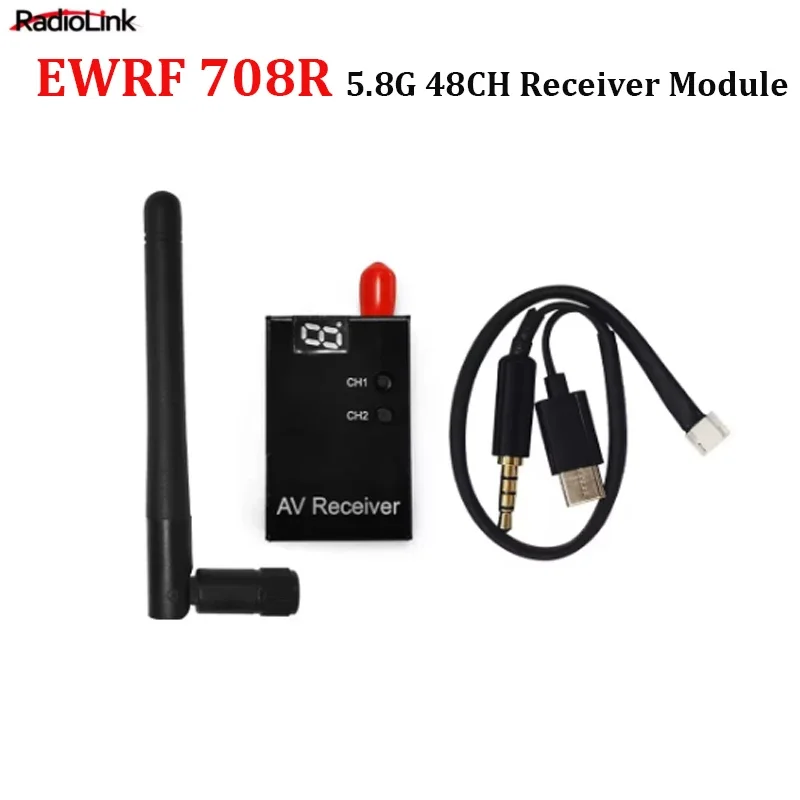 Radiolink 무선 오디오 비디오 FPV 리시버 모듈, RC8X 송신기용, EWRF 708R, 5.8G, 48CH