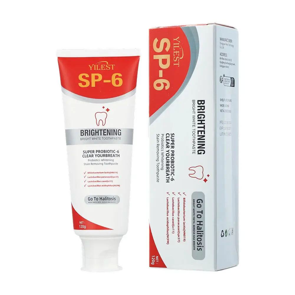 SP-6 Probiotic Toothpaste Whiten Clean Teeth Remove Stains Oral Care Management Fresh Breath With Sodium Saccharin Lactobacillus