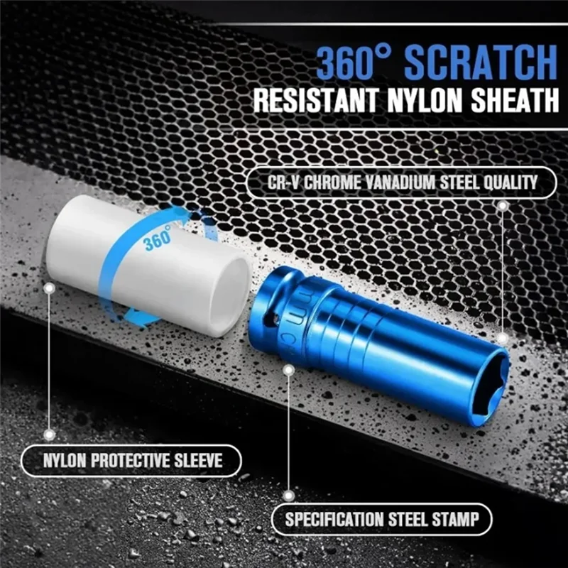 

A83I-15/17/19/21/22Mm Hex Sockets Pneumatic Wrench Tire Screw Hexagonal Sleeve Tire Protection Impact Nut Socket