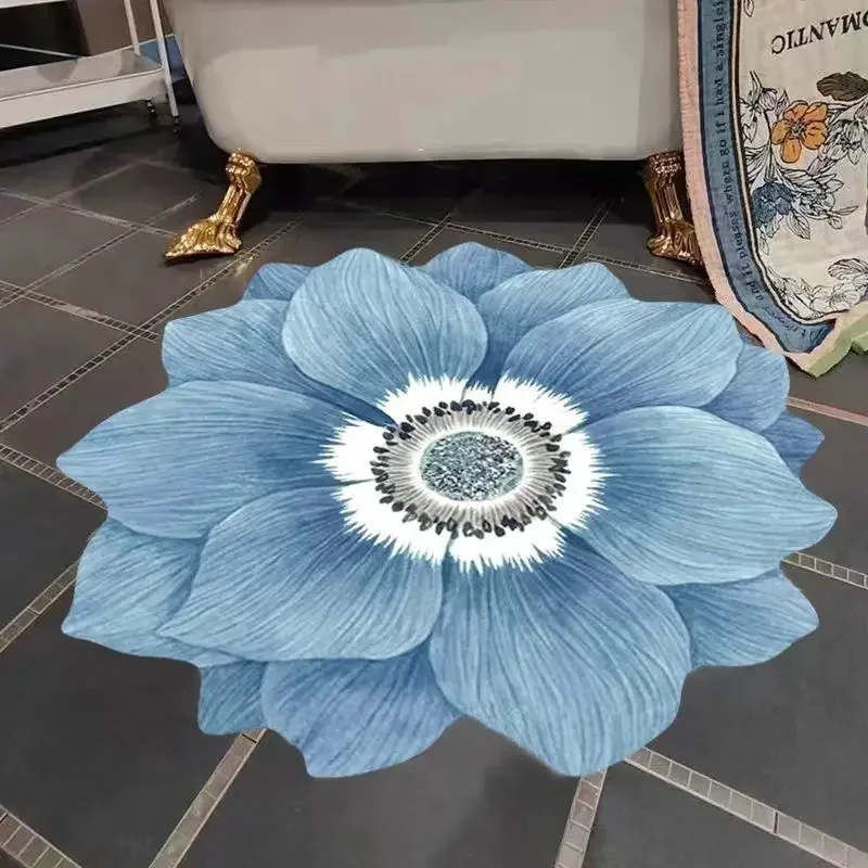 Simple Flower Shape Easy Care Living Room Carpet Large Area Nonslip Dirt Resistant Bedroom Rug Washable Absorbent Rugs 러그