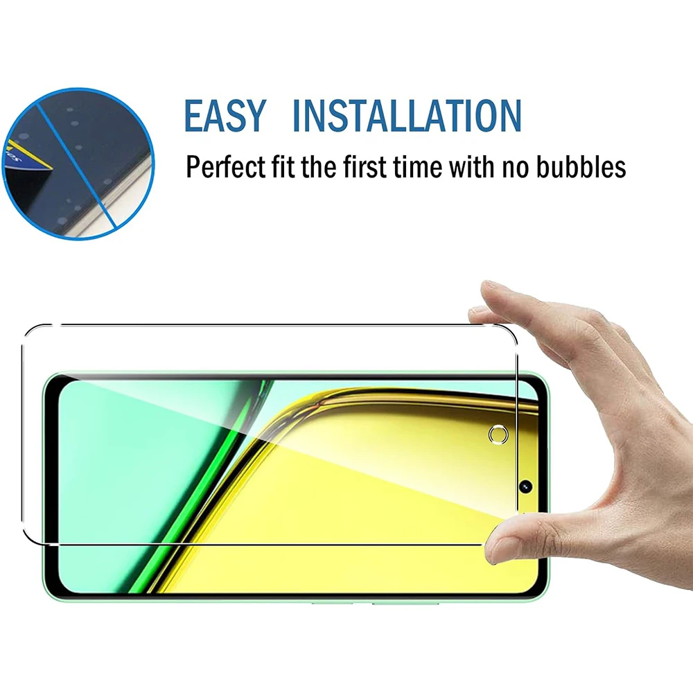 3PCS Tempered Glass for Realme C2S C3 C20 A C30 S C12 C17 C21 Y C25 C31 C33 C67 4G 5G C53 C55 Screen Protector