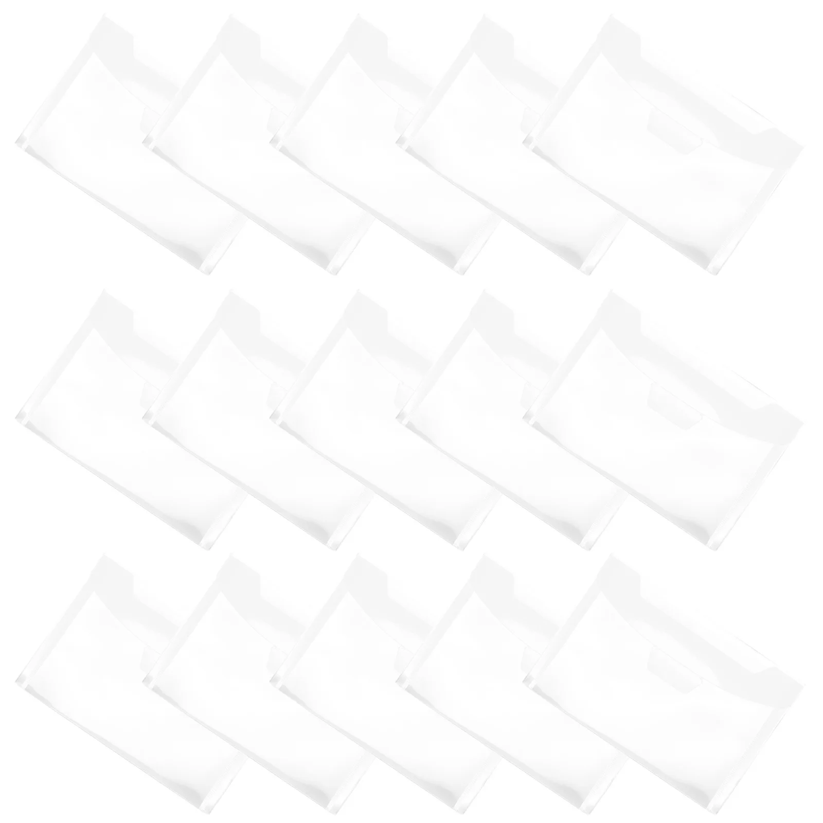 

20pcs Clear File Bags Document Pockets Large Capacity Pp Material Waterproof For School Office Multifunctional Binder Folders
