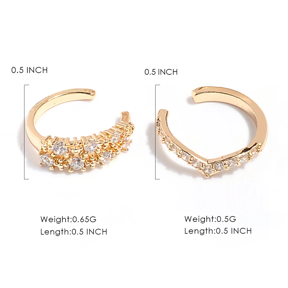 

Ear Cuffs Clip On Earrings Non Piercing Alloy Women Fake Gold Wraparound Teen Girls Jewelry Ear Bone Clamp
