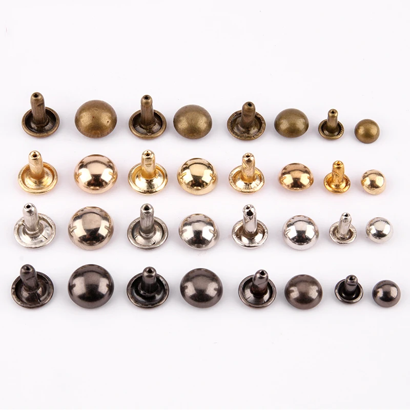 Borchie Per Rivetti Rotondi In Metallo: 100 Pezzi 7mm, Bronzo, Per Pelle E Artigianato - 5