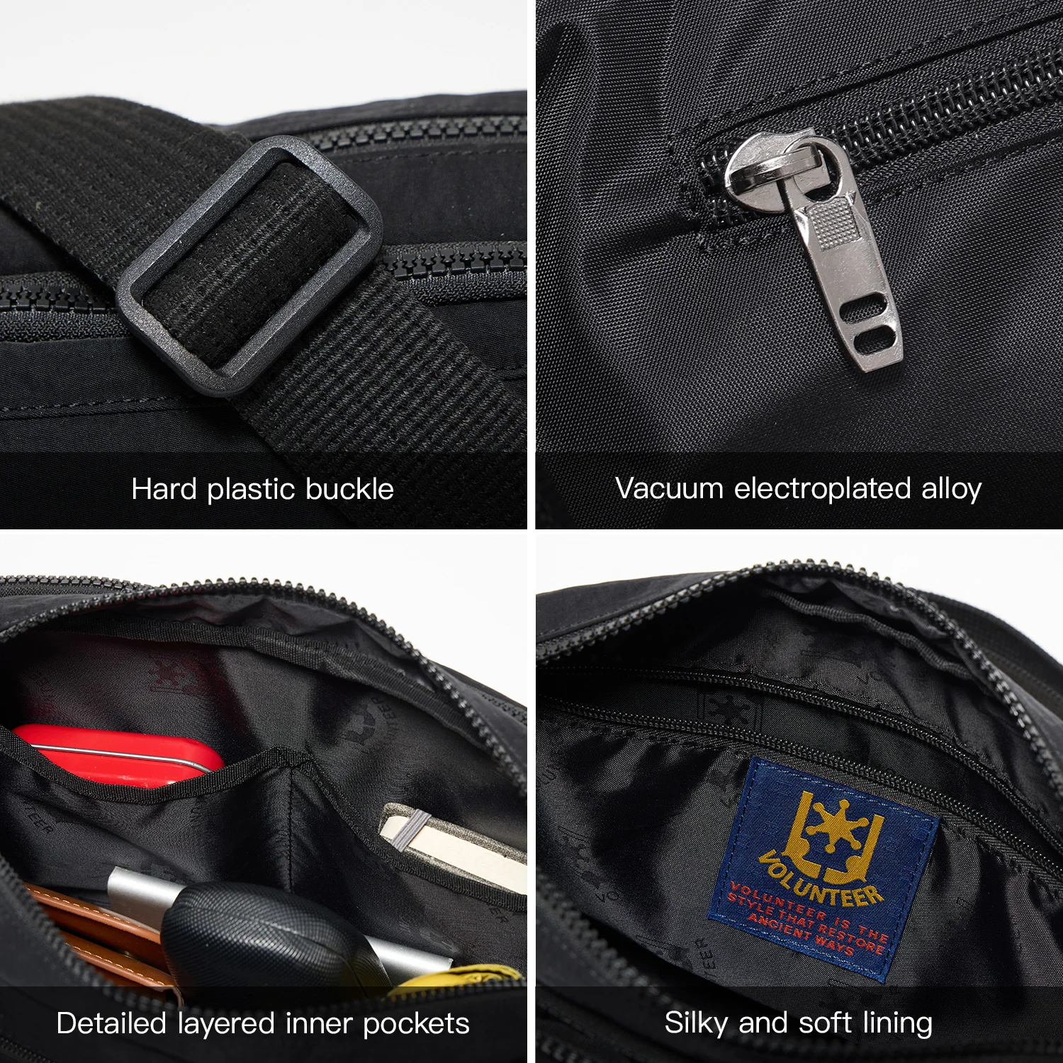 VOLUNTEER Men's Crossbody Shoulder Bag Casual Waterproof Messenger Bags Man Commuter Phone Small Sling Cross Bag Male 1864-06