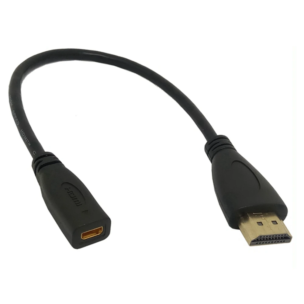 كابل صوت وفيديو صغير متوافق مع HDMI ذكر إلى أنثى متوافق مع HDMI V1.4 M/M 1080p 1440p، مناسب لـ HDTV PS3 XBO