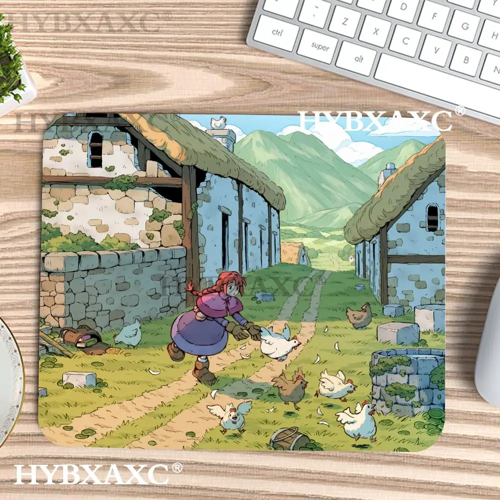 

HYBXAXC Vintage Anime Farm Girl Samll Mouse Pad Non-Slip Rubber Desk Mat Waterproof Keyboard Pad for Gaming Office