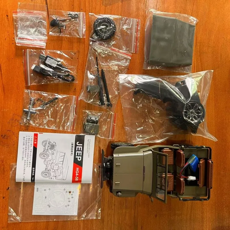 Hengguan HG4-58 Simulation Retro Jeep Willis Geländewagen 1/14 4WD Klettern Elektrische RC Fernbedienung Modell Junge Spielzeug