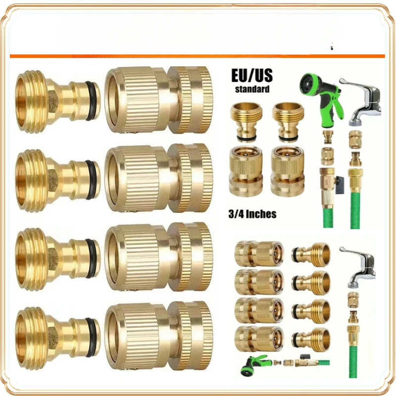 3/4 American Garden Water Pipe Joint Brass Quick Connector 6 Branch Pipe Sturdy and Durable Water Oil Steam Home Improvement