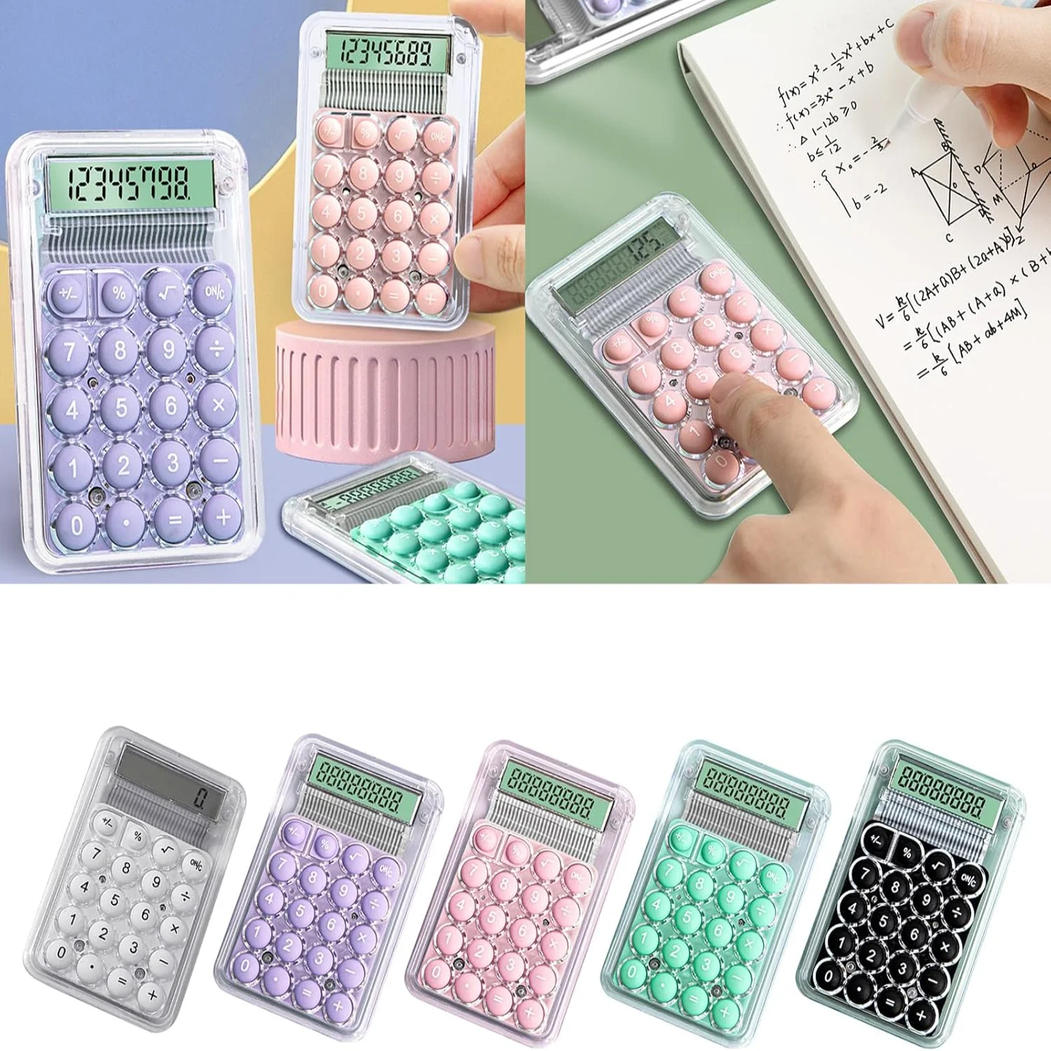 

Mechanical Calculator 8 Digit Large LCD Display and Mechanical Buttons Mechanical Calculator for Office